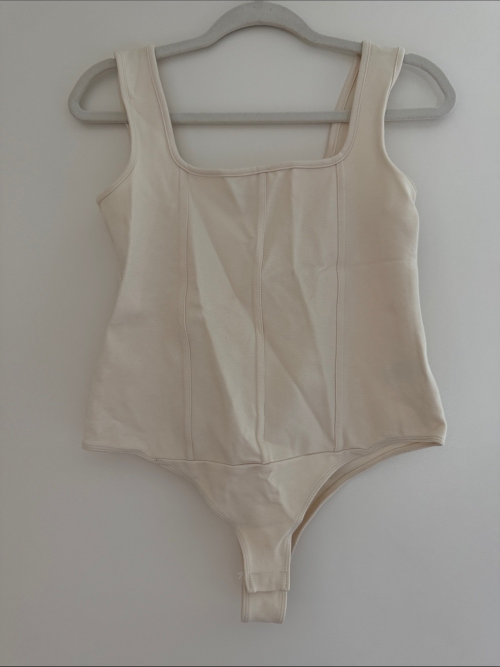 Shinestar Cream Square-Neck Bodysuit